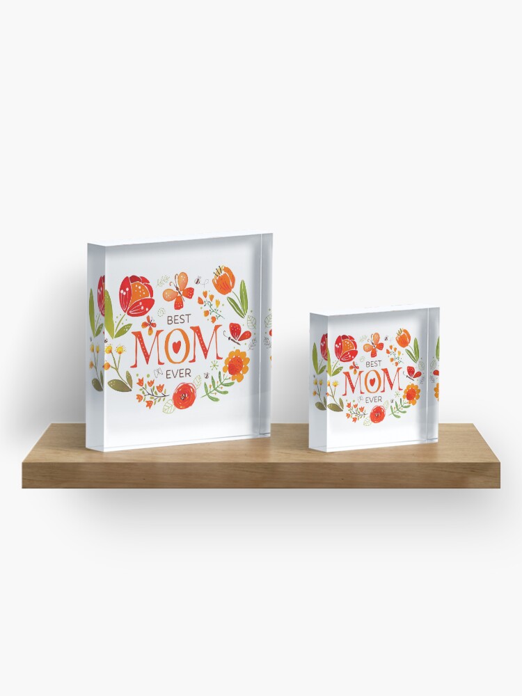 Alternate view of Mother's Day Butterflies and Flowers Acrylic Block