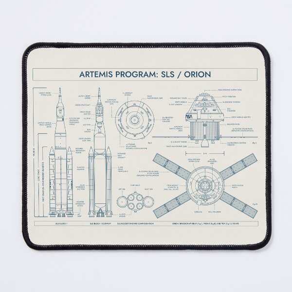 Item preview, Artemis Program. SLS and Orion Spacecraft (Blue and Bone) designed and sold by BGALAXY.