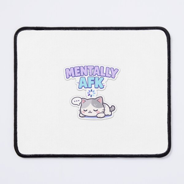 Item preview, Mentally AFK Cute Cat Sticker | Funny Relatable Meme Aesthetic | Introvert Humor designed and sold by Humpty143.