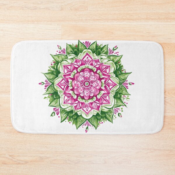 Item preview, Pink Green Lotus Mandala - Vibrant Botanical Spiritual Art Print designed and sold by DesignArtist.ia.