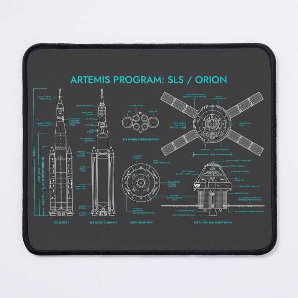 Item preview, Artemis Program. SLS and Orion Spacecraft (Grey and Turquoise) designed and sold by BGALAXY.