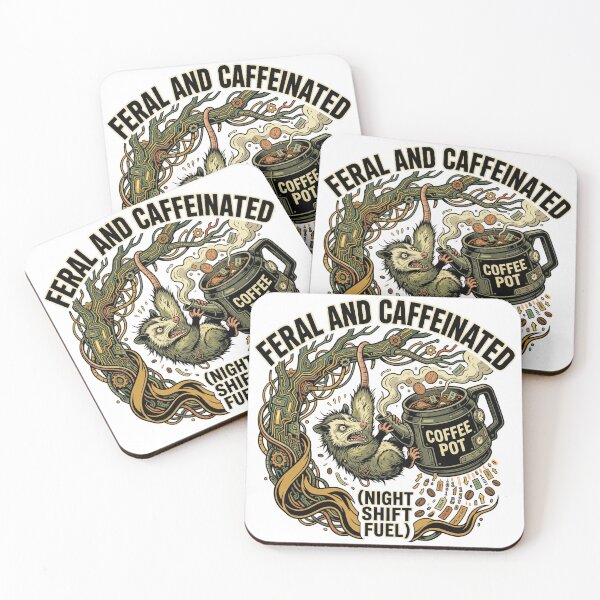 Item preview, Feral And Caffeinated Possum Trash Animal Burnout Humor Shirt designed and sold by Mythic Ink Studio.