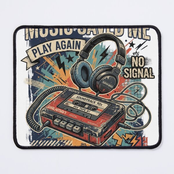 Item preview, Music Saved Me Retro Cassette Player Illustration designed and sold by ELG-Design.