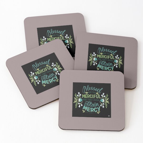 Item preview, Blessed are the Merciful Floral Scripture Design designed and sold by LittleSmileArt.
