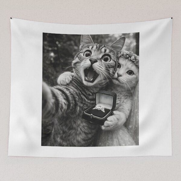 Item preview, Shocked Cat Proposal Selfie T-Shirt | Funny Cat Engagement Meme Cute Animal Love Tee designed and sold by disha-prints.