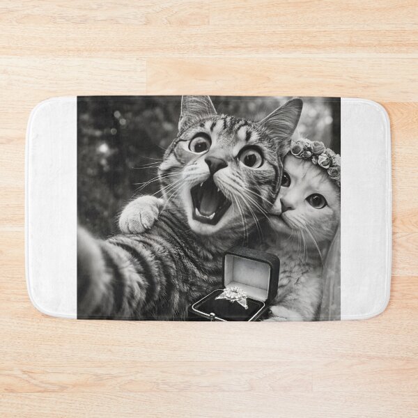 Item preview, Shocked Cat Proposal Selfie T-Shirt | Funny Cat Engagement Meme Cute Animal Love Tee designed and sold by disha-prints.
