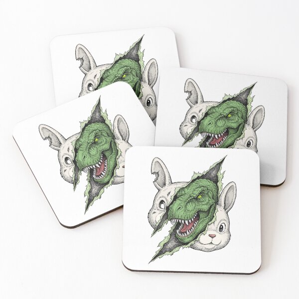 Item preview, A tyrannosaurus in a rabbit mask designed and sold by krabbaraban.