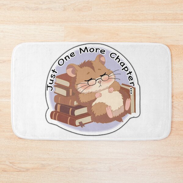 Item preview, Just One More Chapter Sticker – Sleepy Hamster Bookworm Cute Reading Kawaii Aesthetic designed and sold by pn_terest.