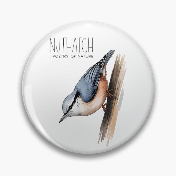 Item preview, Nuthatch Poetry of Nature – Cute Bird Illustration designed and sold by ArcticFoxStudio.
