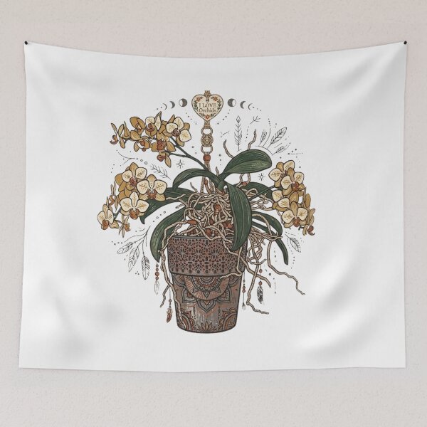 Item preview, I Love Orchids - Boho with Orchid, Mandala and Moon Phases designed and sold by MerchlyMike.