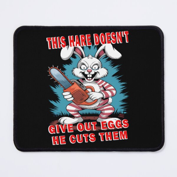 Item preview, Psycho Easter Bunny with Chainsaw – Evil Easter Bunny Horror Design designed and sold by Art-Arcade6.