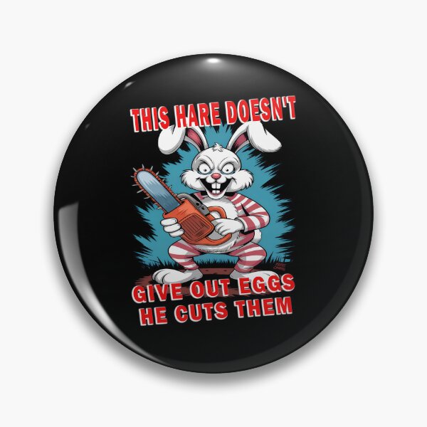 Item preview, Psycho Easter Bunny with Chainsaw – Evil Easter Bunny Horror Design designed and sold by Art-Arcade6.