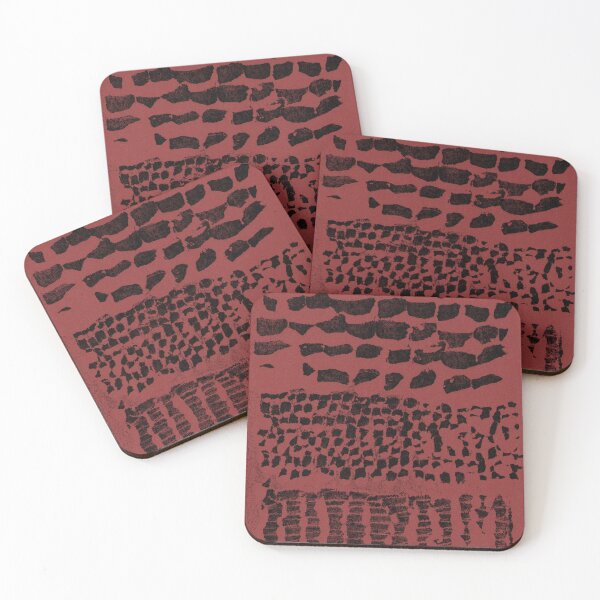 Item preview, Three Grains Textured Monoprint - Ruby + Coal designed and sold by Irene Estelle.
