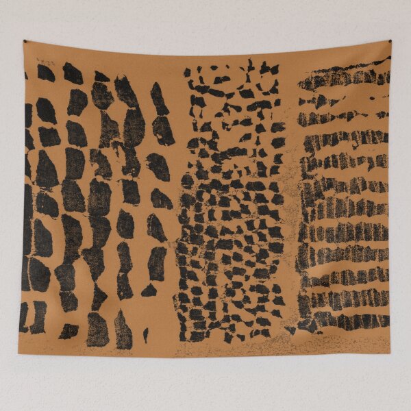 Item preview, Three Grains Textured Monoprint - Rust + Coal designed and sold by Irene Estelle.