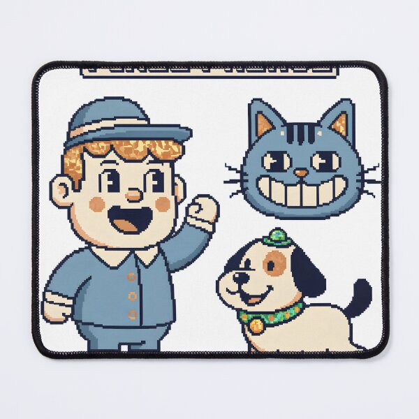Item preview, A pixelated boy and his dog with a cat on a transparent background designed and sold by Creative88Art.