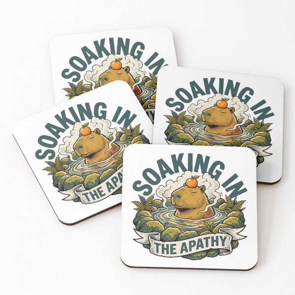 Item preview, Capybara Spa Soaking In The Apathy Sarcastic Funny Goblincore Comic Art Tee designed and sold by Mythic Ink Studio.
