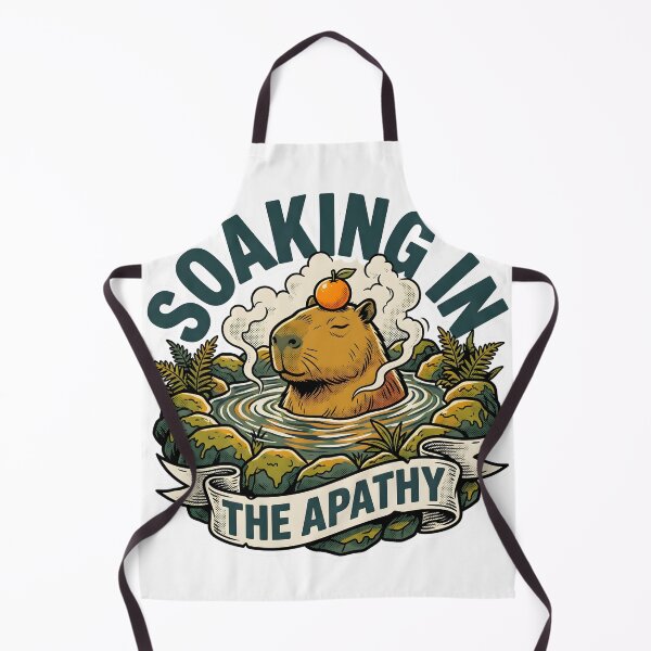 Item preview, Capybara Spa Soaking In The Apathy Sarcastic Funny Goblincore Comic Art Tee designed and sold by Mythic Ink Studio.