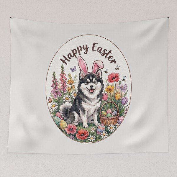 Item preview, Funny Pomsky Happy Easter Egg Bunny Mom Dad Kids designed and sold by FurryHavenPH.