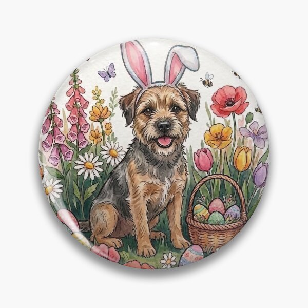 Item preview, Funny Border Terrier Happy Easter Egg Bunny Mom Dad Kids designed and sold by FurryHavenPH.