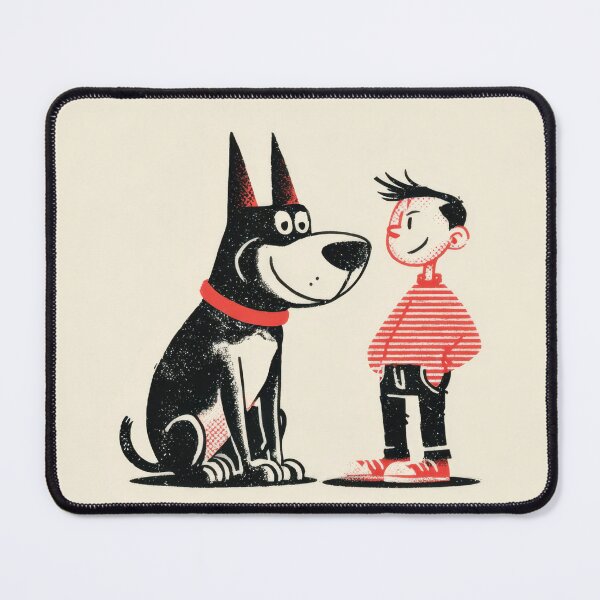Item preview, Boy stands near a big dog designed and sold by anytka.