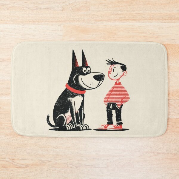 Item preview, Boy stands near a big dog designed and sold by anytka.