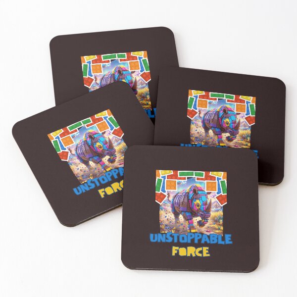 Item preview, Unstoppable Force - Charging Rhino Toy Brick Art designed and sold by SlavicKemp.
