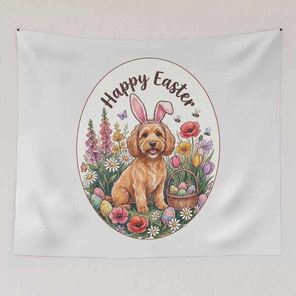 Item preview, Funny Cockapoo Happy Easter Egg Bunny Mom Dad Kids designed and sold by FurryHavenPH.
