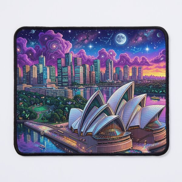 Item preview, Sydney Opera House - Psychedelic Cosmic Australia Art designed and sold by Lucid Dream Pixel.