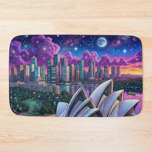 Item preview, Sydney Opera House - Psychedelic Cosmic Australia Art designed and sold by Lucid Dream Pixel.