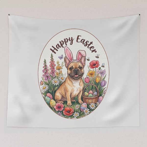 Item preview, Funny Fawn French Bulldog Happy Easter Egg Bunny Mom Dad Kids designed and sold by FurryHavenPH.