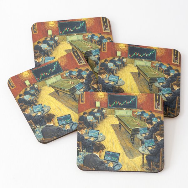 Item preview, Night Café with Finance Bros - Inspired by Vincent van Gogh (1853–1890), Powered by Coffee, FUD, and FOMO.  designed and sold by TheArtsyFrogs.