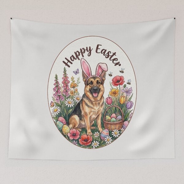 Item preview, Funny German Shepherd Happy Easter Egg Bunny Mom Dad Kids designed and sold by FurryHavenPH.