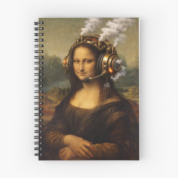Item preview, Mona in Gaming Mode – Inspired by Leonardo da Vinci (1452–1519), Portraying Mona Lisa Testing Steam‑Powered Audio Technology.  designed and sold by TheArtsyFrogs.