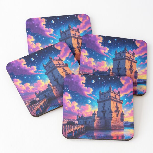 Item preview, Torre de Belem - Psychedelic Lisbon Sunset Art designed and sold by Lucid Dream Pixel.