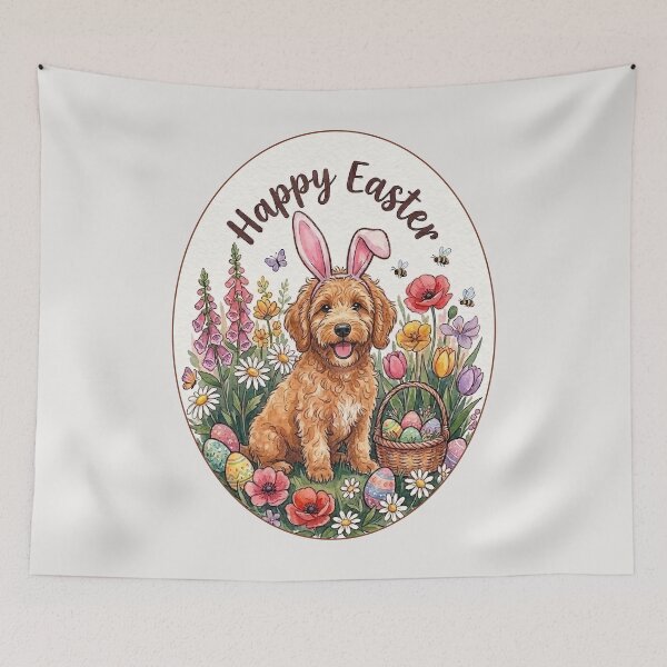 Item preview, Funny Goldendoodle Happy Easter Egg Bunny Mom Dad Kids designed and sold by FurryHavenPH.