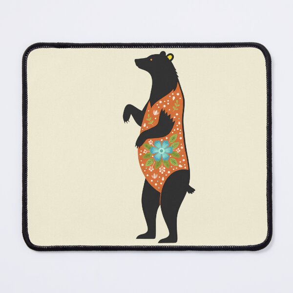 Item preview, Regal Floral Folk Art Black Bear – Scandinavian Folk Art by heidiannemorris © designed and sold by FOLK ART FUSION by heidiannemorris.