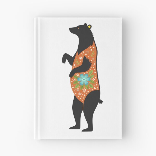 Item preview, Regal Floral Folk Art Black Bear – Scandinavian Folk Art by heidiannemorris © designed and sold by FOLK ART FUSION by heidiannemorris.