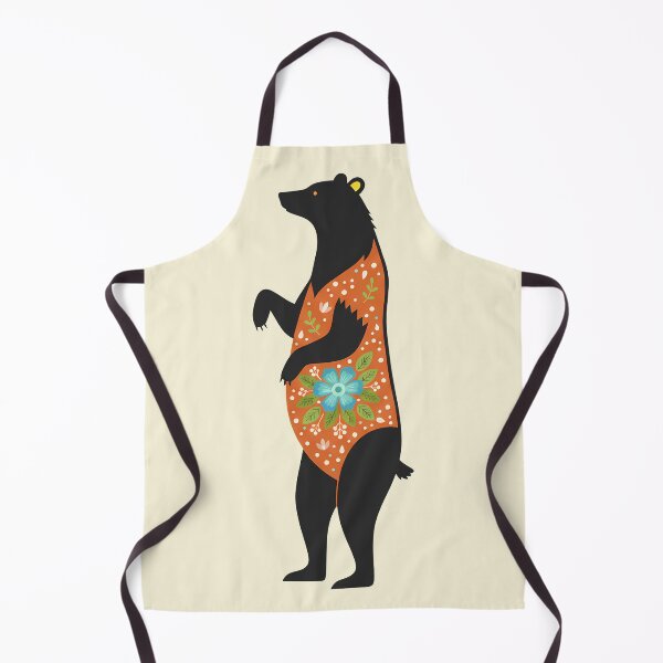 Item preview, Regal Floral Folk Art Black Bear – Scandinavian Folk Art by heidiannemorris © designed and sold by FOLK ART FUSION by heidiannemorris.