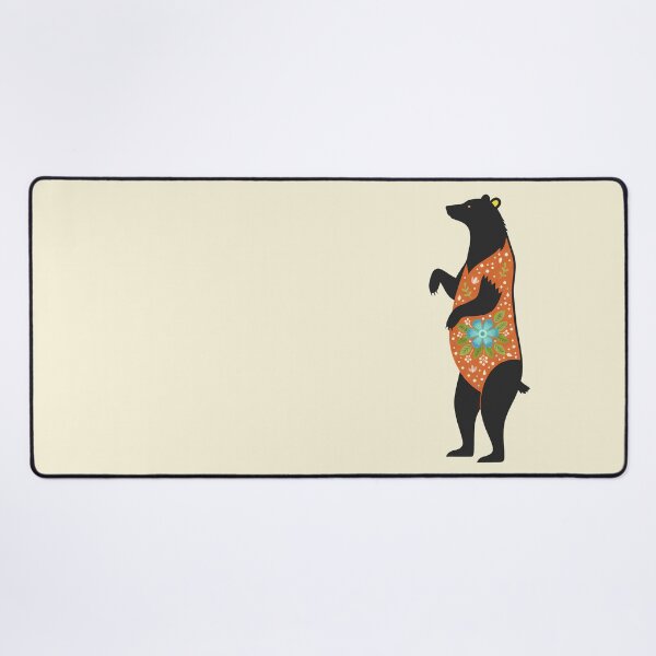 Item preview, Regal Floral Folk Art Black Bear – Scandinavian Folk Art by heidiannemorris © designed and sold by FOLK ART FUSION.