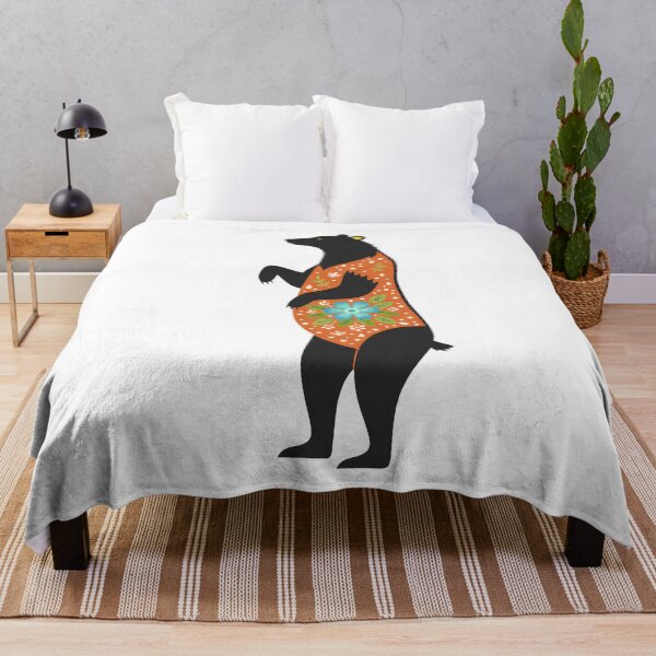 Item preview, Regal Floral Folk Art Black Bear – Scandinavian Folk Art by heidiannemorris © designed and sold by FOLK ART FUSION by heidiannemorris.