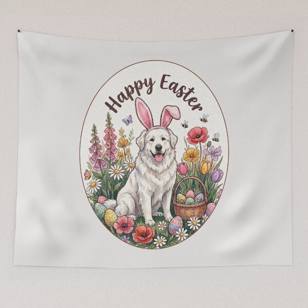 Item preview, Funny Great Pyrenees Happy Easter Egg Bunny Mom Dad Kids designed and sold by FurryHavenPH.