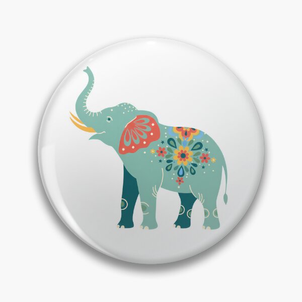 Item preview, Floral Folk Art African Elephant – Scandinavian Folk Art by heidiannemorris © designed and sold by FOLK ART FUSION by heidiannemorris.