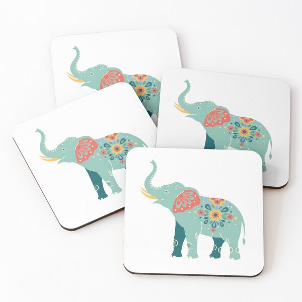 Item preview, Floral Folk Art African Elephant – Scandinavian Folk Art by heidiannemorris © designed and sold by FOLK ART FUSION by heidiannemorris.