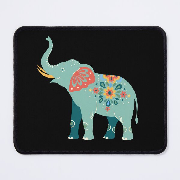 Item preview, Floral Folk Art African Elephant – Scandinavian Folk Art by heidiannemorris © designed and sold by FOLK ART FUSION by heidiannemorris.