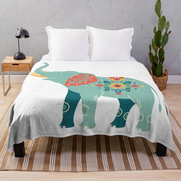 Item preview, Floral Folk Art African Elephant – Scandinavian Folk Art by heidiannemorris © designed and sold by FOLK ART FUSION by heidiannemorris.