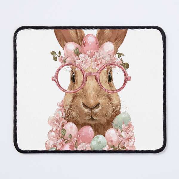 Item preview, Cool Bunny with Glasses – Funny Easter Rabbit with Egg Necklace designed and sold by Nexahubonline.