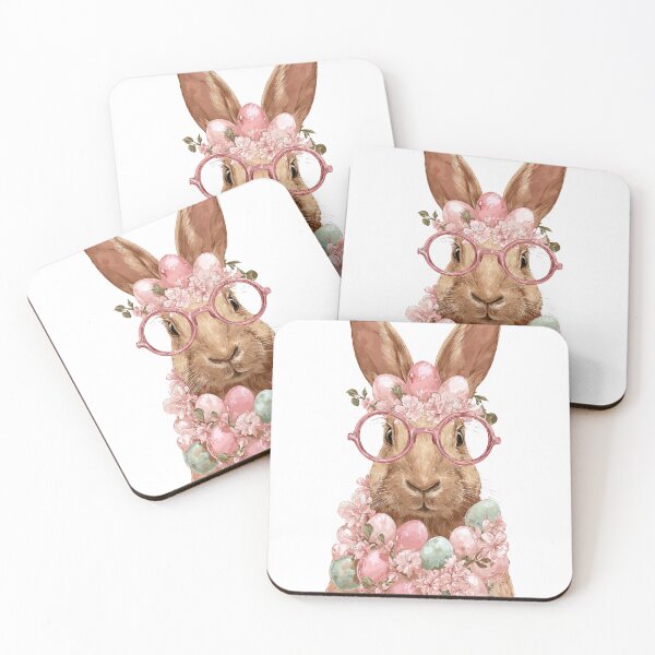 Item preview, Cool Bunny with Glasses – Funny Easter Rabbit with Egg Necklace designed and sold by Nexahubonline.