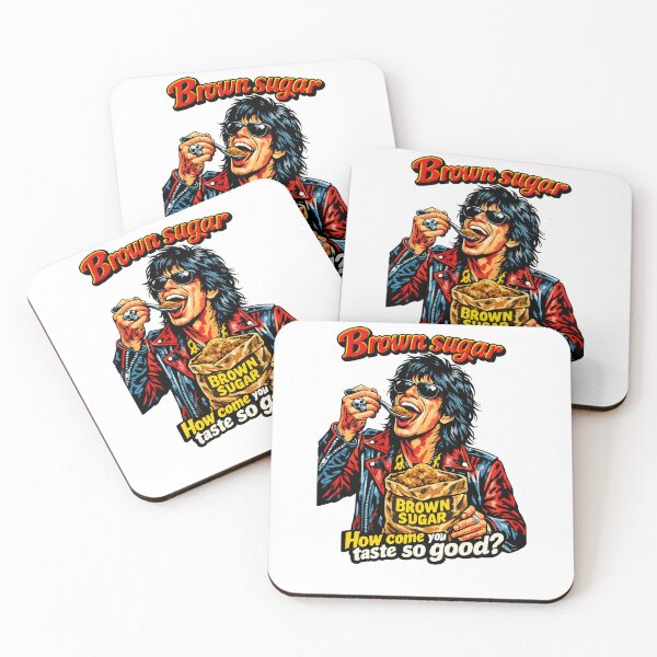Item preview, Brown Sugar Pop Art Rock Poster – 70s Rolling Stones Inspired Retro Graphic, Vintage Rocker Illustration, Funny Food Art Design designed and sold by Donsean22.