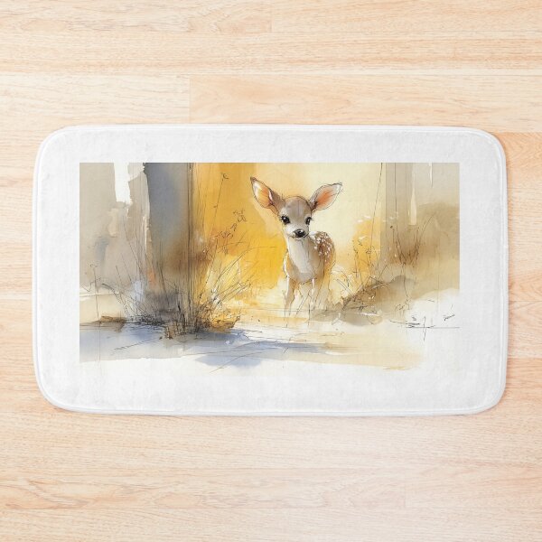 Item preview, Little Fawn in Morning Light  baby deer illustration designed and sold by AquamaraArt.