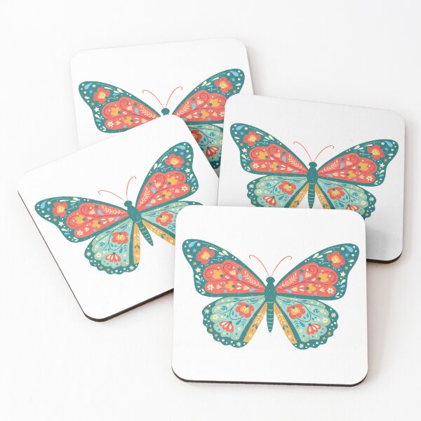 Item preview, Floral Folk Art Monarch Butterfly – Scandinavian Folk Art by heidiannemorris © designed and sold by FOLK ART FUSION by heidiannemorris.